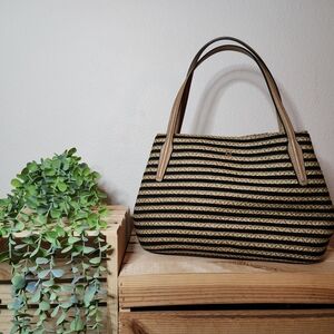 Striped Black and Tan Women's Bag